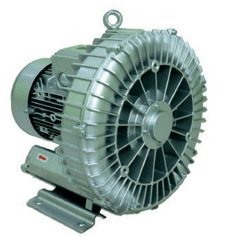 Yash Blowers YEBL-1 single stage turbine blower — cast aluminium side-channel housing with axial cooling fan and TEFC motor